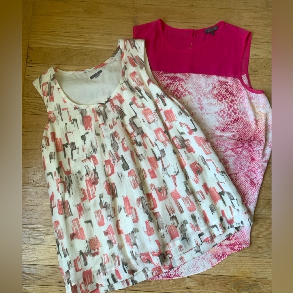Women’s Vince Camuto and J. Jill tank top silk and linen bundle size small